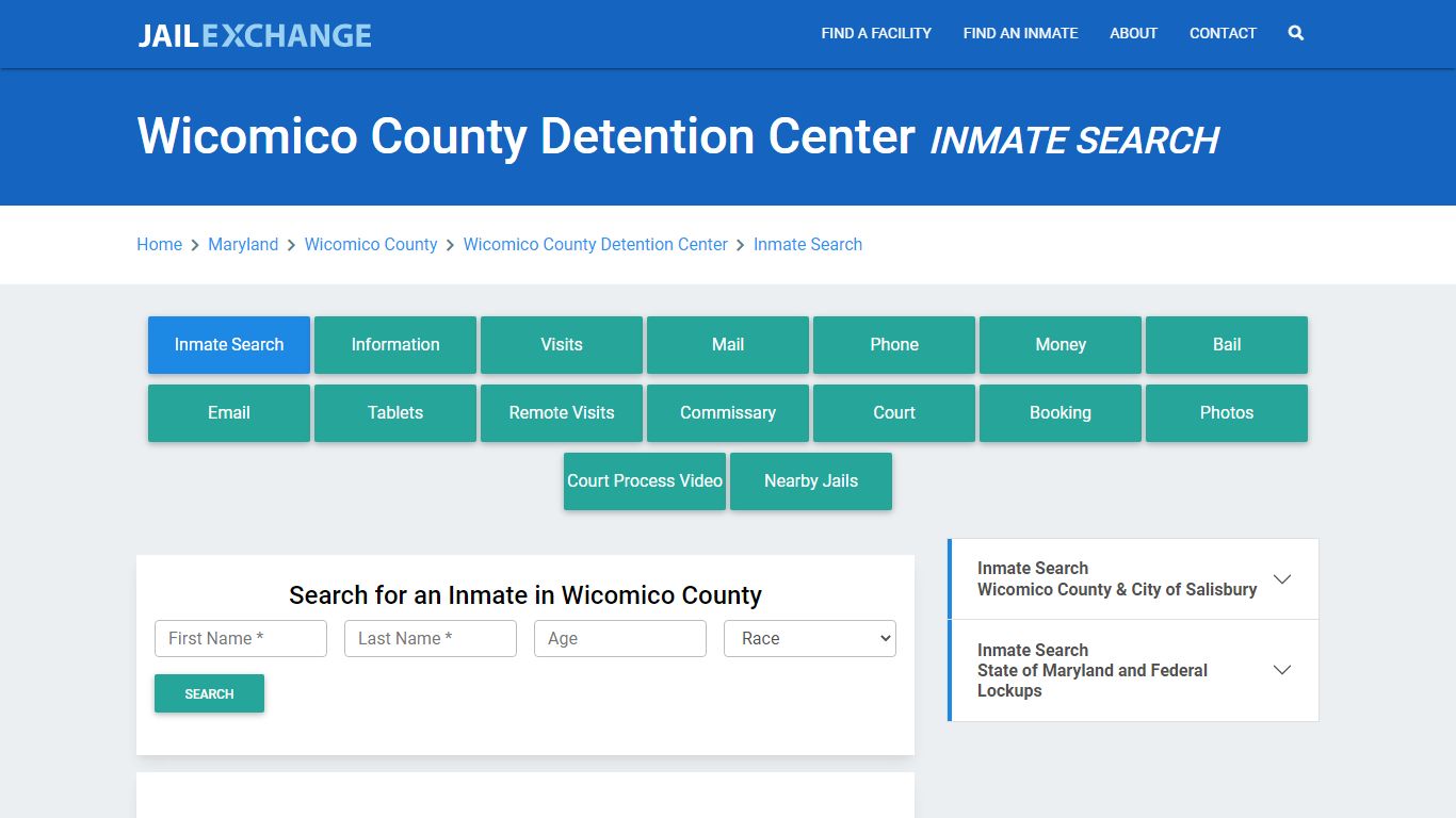 Wicomico County Detention Center Inmate Search - Jail Exchange