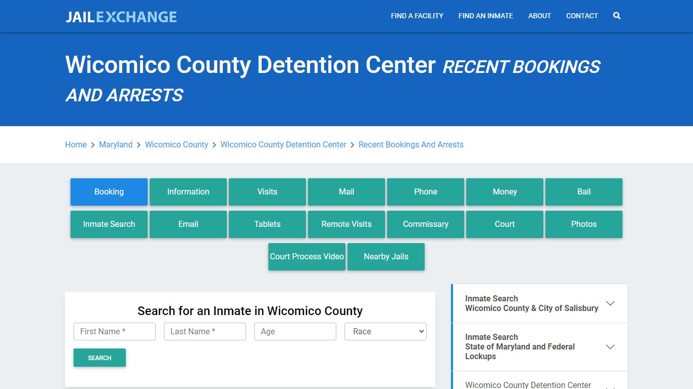 Wicomico County Detention Center Recent Bookings And Arrests