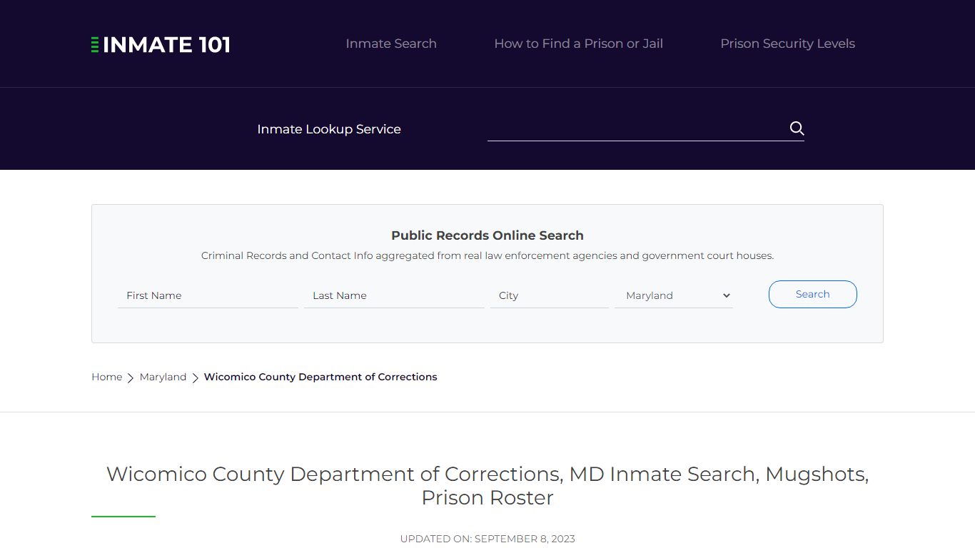 Wicomico County Department of Corrections, MD Inmate Search, Mugshots ...